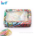 2015 new mini plastic paper clip set with colorful tinplate box packed